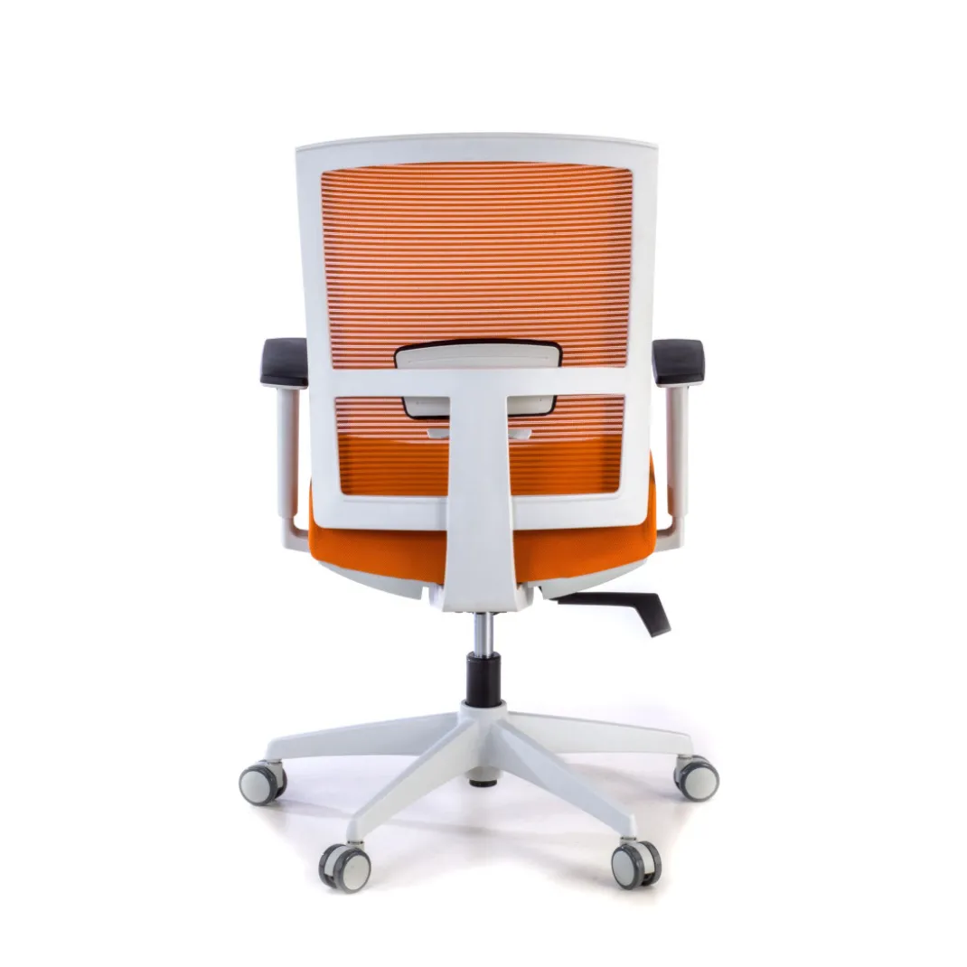 Silla de oficina Kendo white, brazos ajustables, red