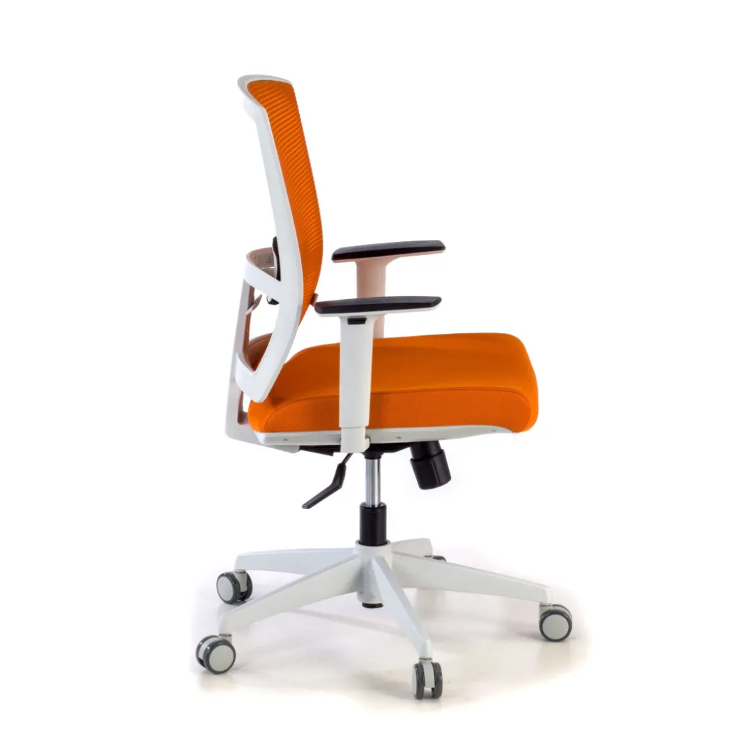 Silla de oficina Kendo white, brazos ajustables, red