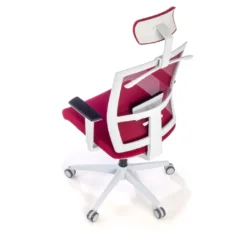 Silla de oficina Kendo white, brazos ajustables, reposacabezas, red