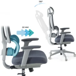 Silla de oficina Motion, reposacabezas, brazos 3D, red