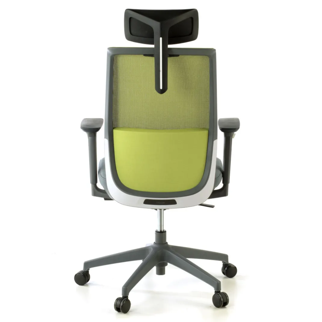 Silla de oficina Wind, respaldo ergonómico, brazos 3D, reposacabezas