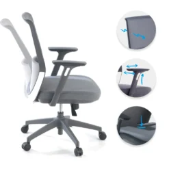 Silla de oficina Wind, respaldo ergonómico, brazos 3D, red