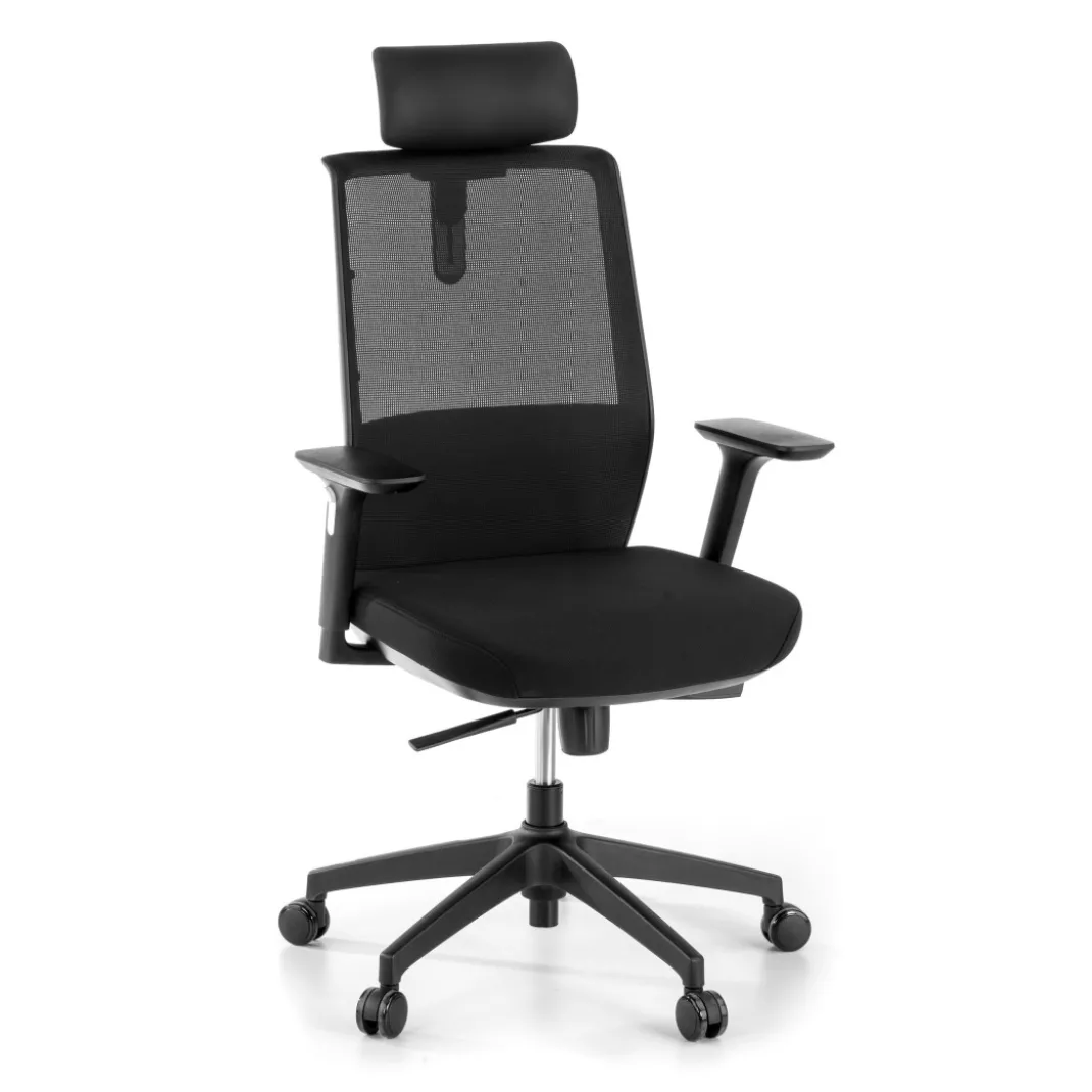 Silla de oficina Wind, respaldo ergonómico, brazos 3D, reposacabezas