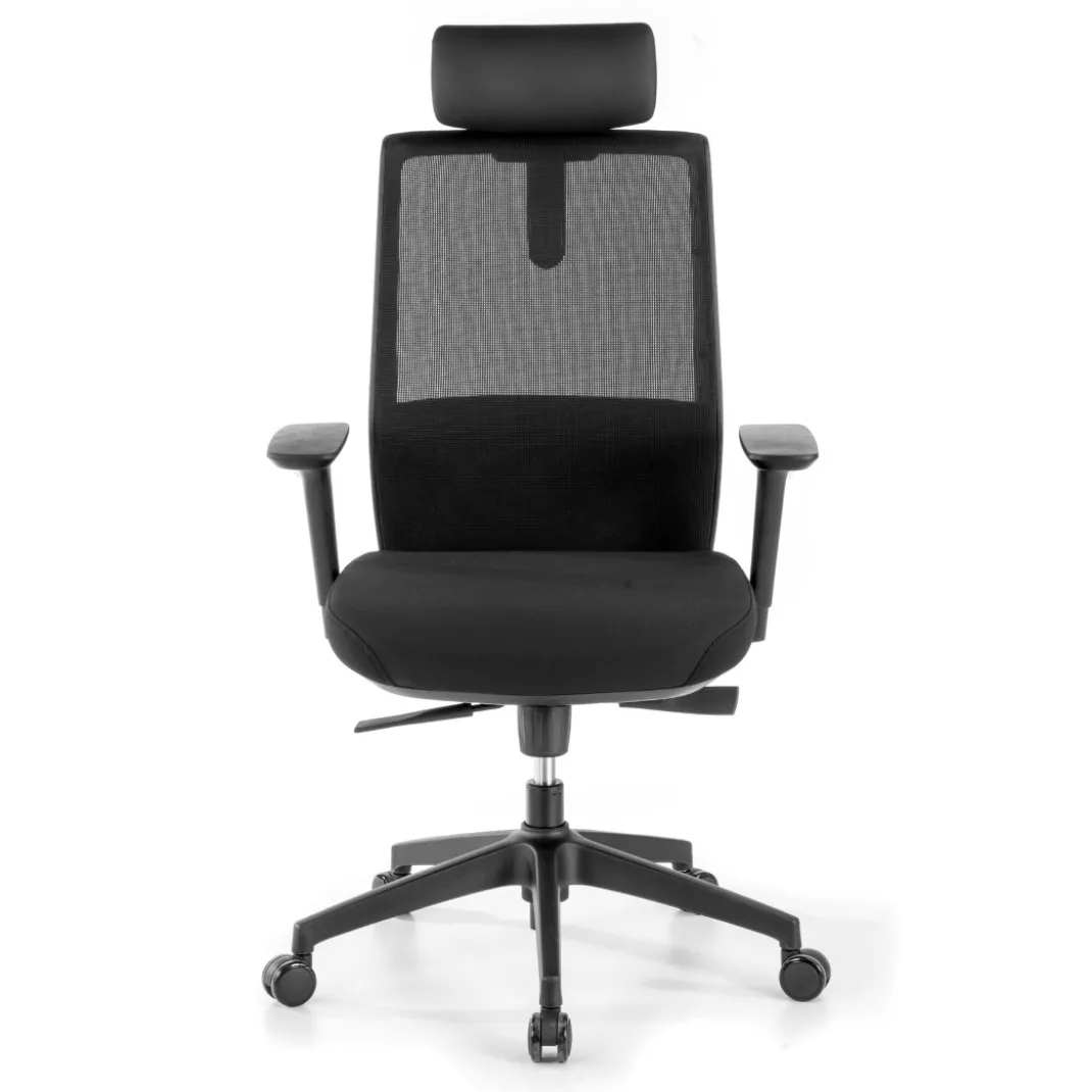 Silla de oficina Wind, respaldo ergonómico, brazos 3D, reposacabezas