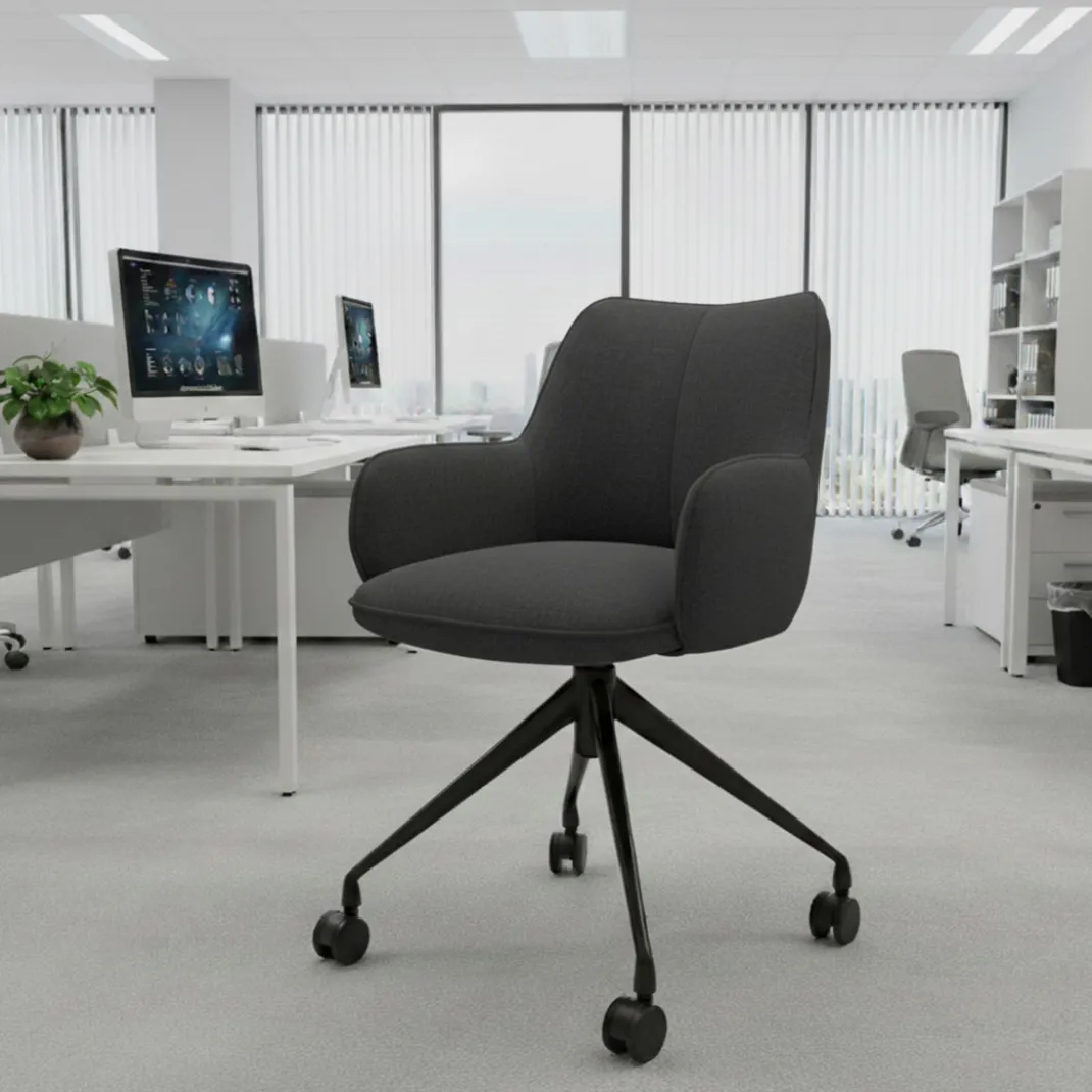 Silla de reuniones con ruedas Gala, estructura giratoria
