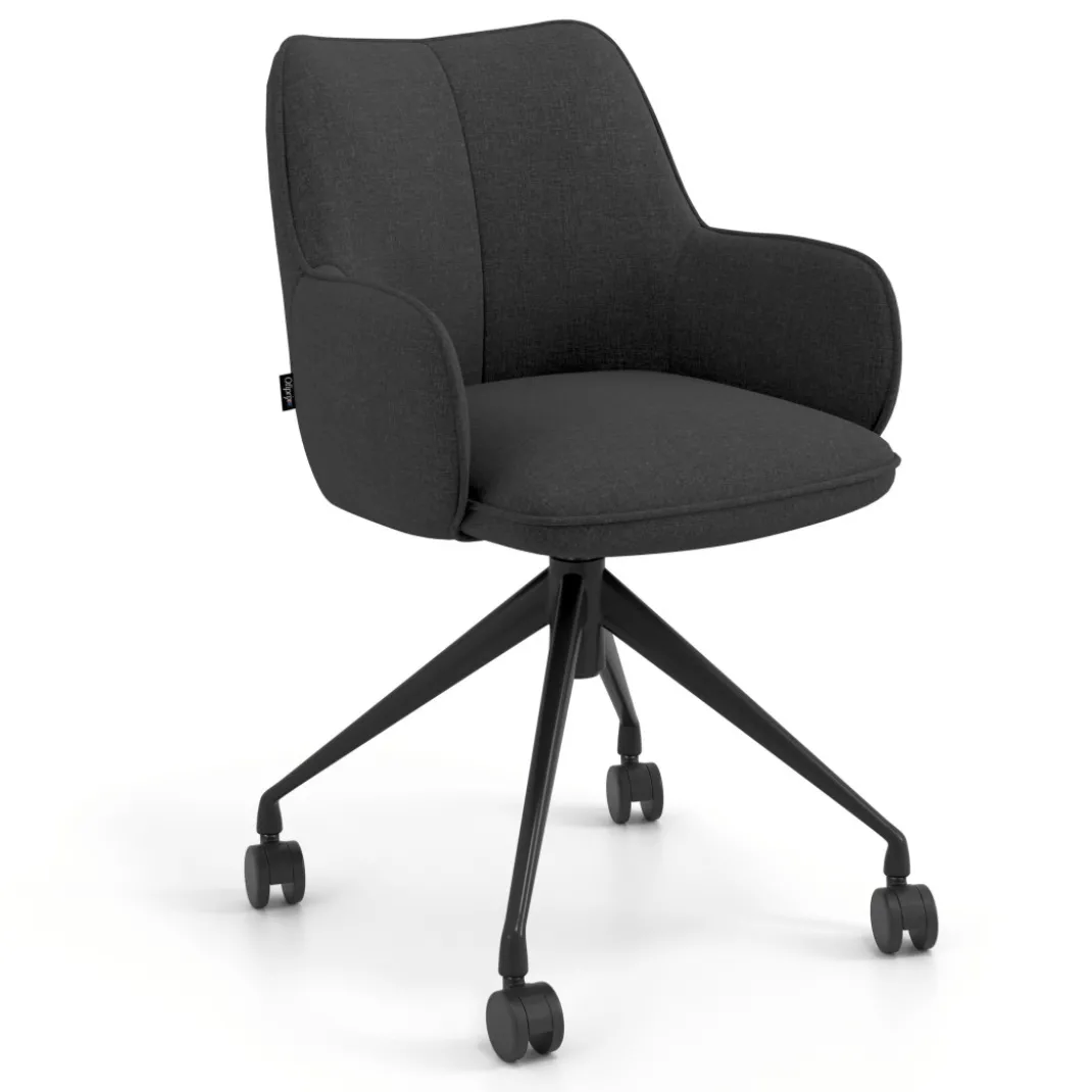 Silla de reuniones con ruedas Gala, estructura giratoria