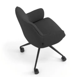 Silla de reuniones con ruedas Gala, estructura giratoria