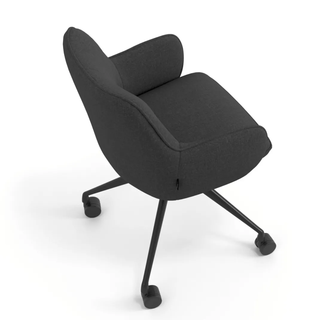 Silla de reuniones con ruedas Gala, estructura giratoria