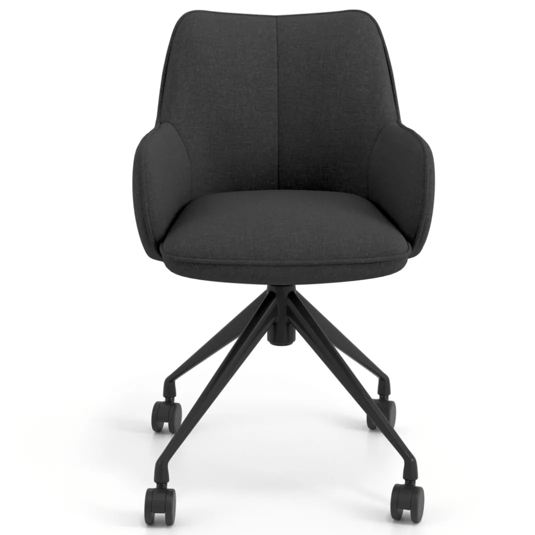 Silla de reuniones con ruedas Gala, estructura giratoria