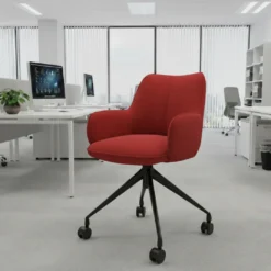 Silla de reuniones con ruedas Gala, estructura giratoria