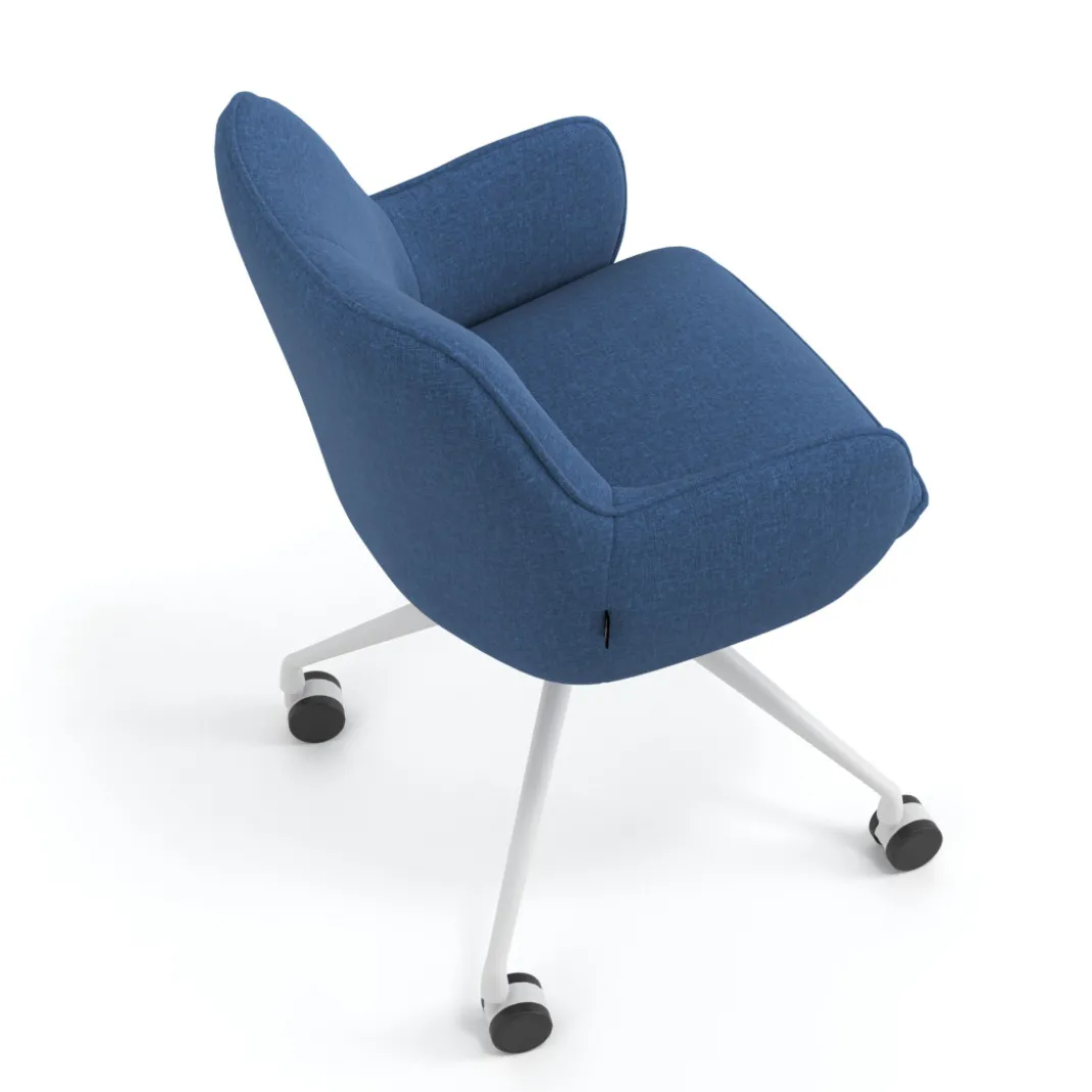 Silla de reuniones con ruedas Gala, estructura giratoria