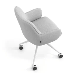 Silla de reuniones con ruedas Gala, estructura giratoria