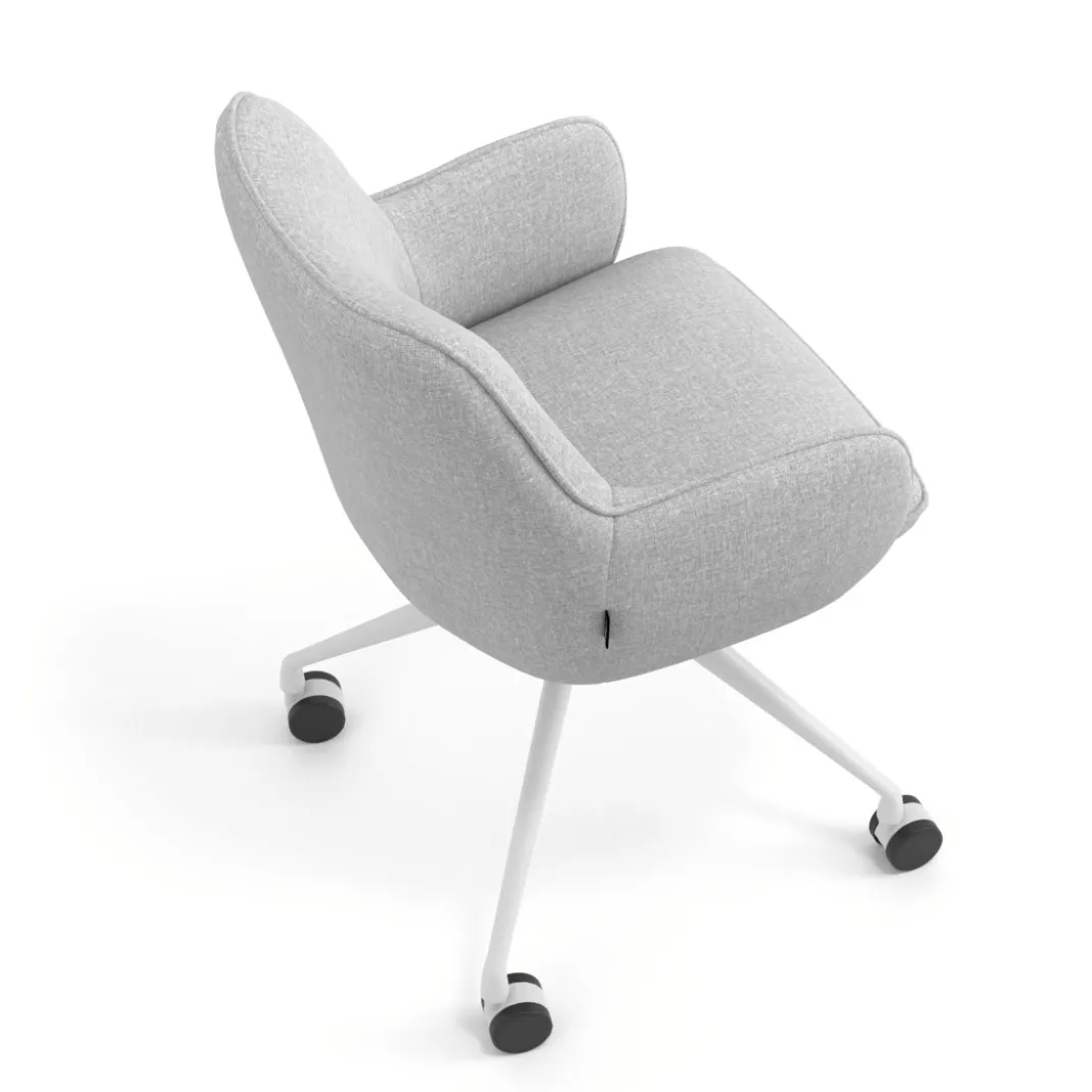 Silla de reuniones con ruedas Gala, estructura giratoria