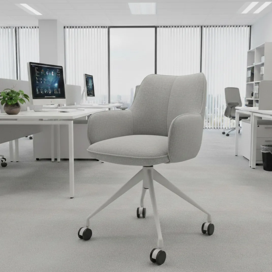 Silla de reuniones con ruedas Gala, estructura giratoria