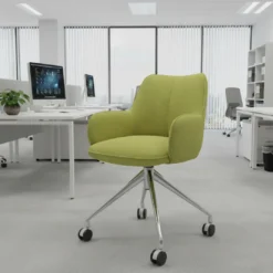Silla de reuniones con ruedas Gala, estructura giratoria