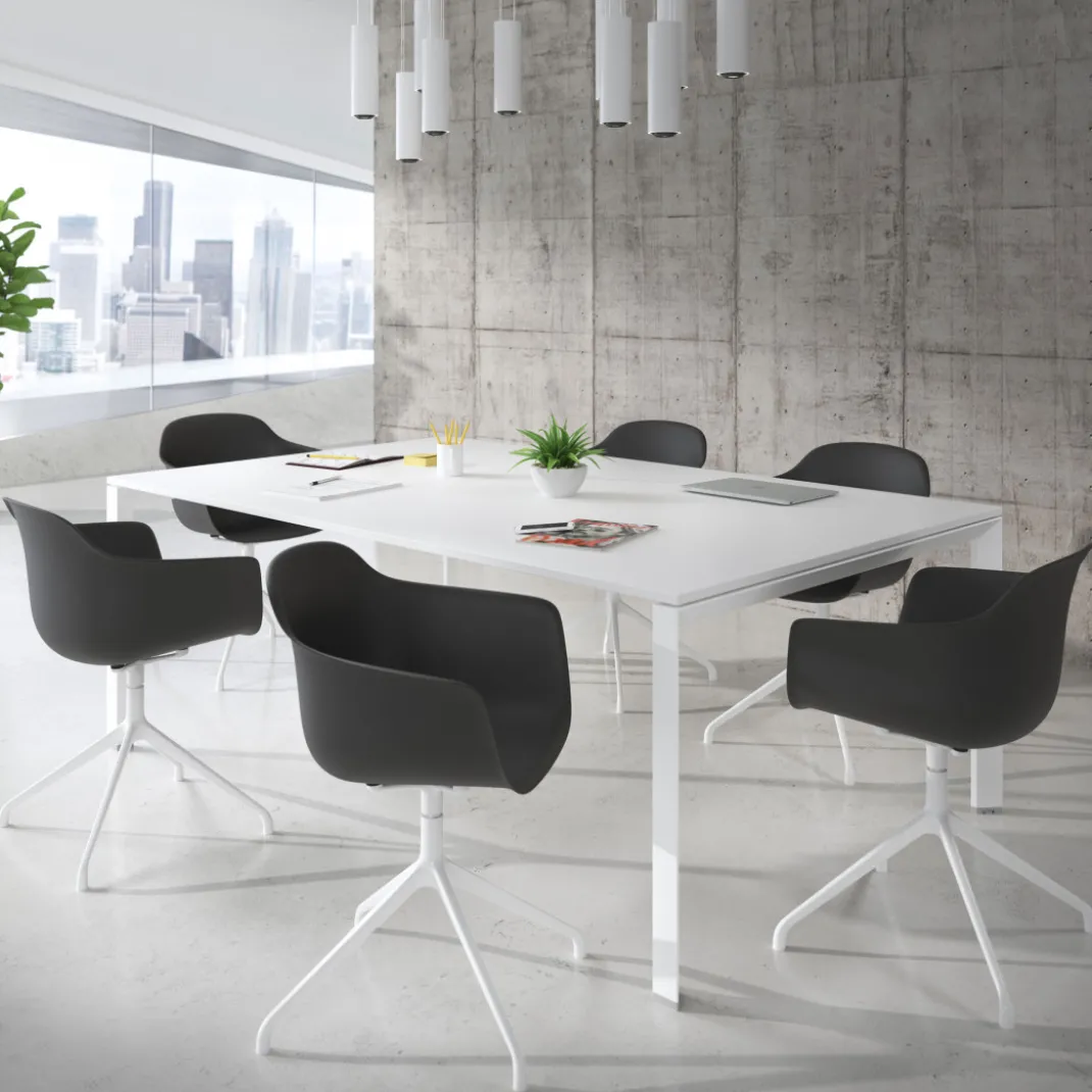 Silla de reuniones Elisa, base piramidal