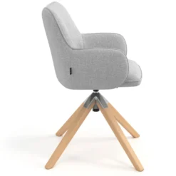 Silla de reuniones Gala, estructura giratoria, base de madera