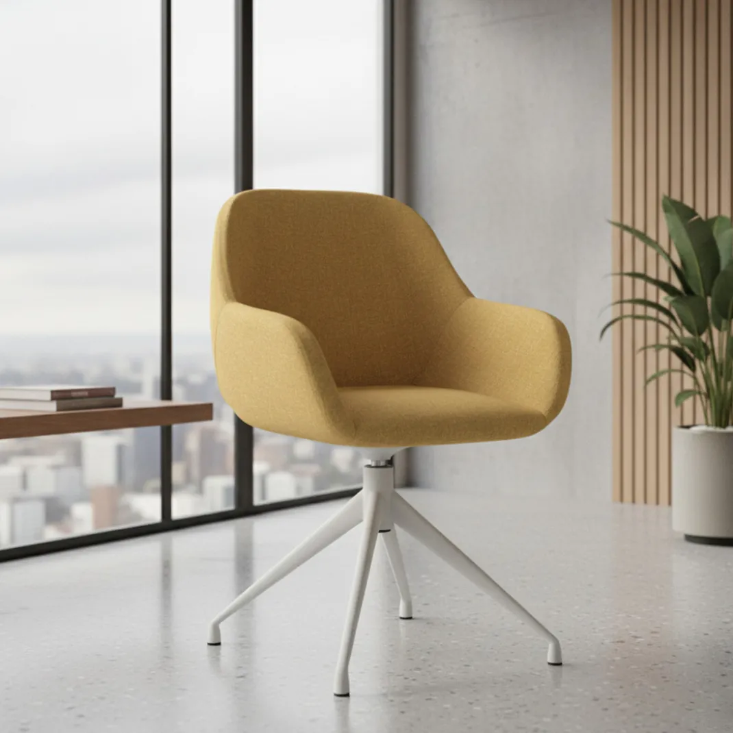 Silla de reuniones Moon Base de aluminio giratoria