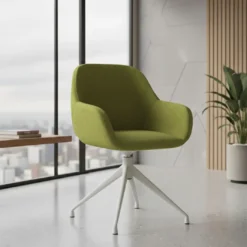 Silla de reuniones Moon Base de aluminio giratoria