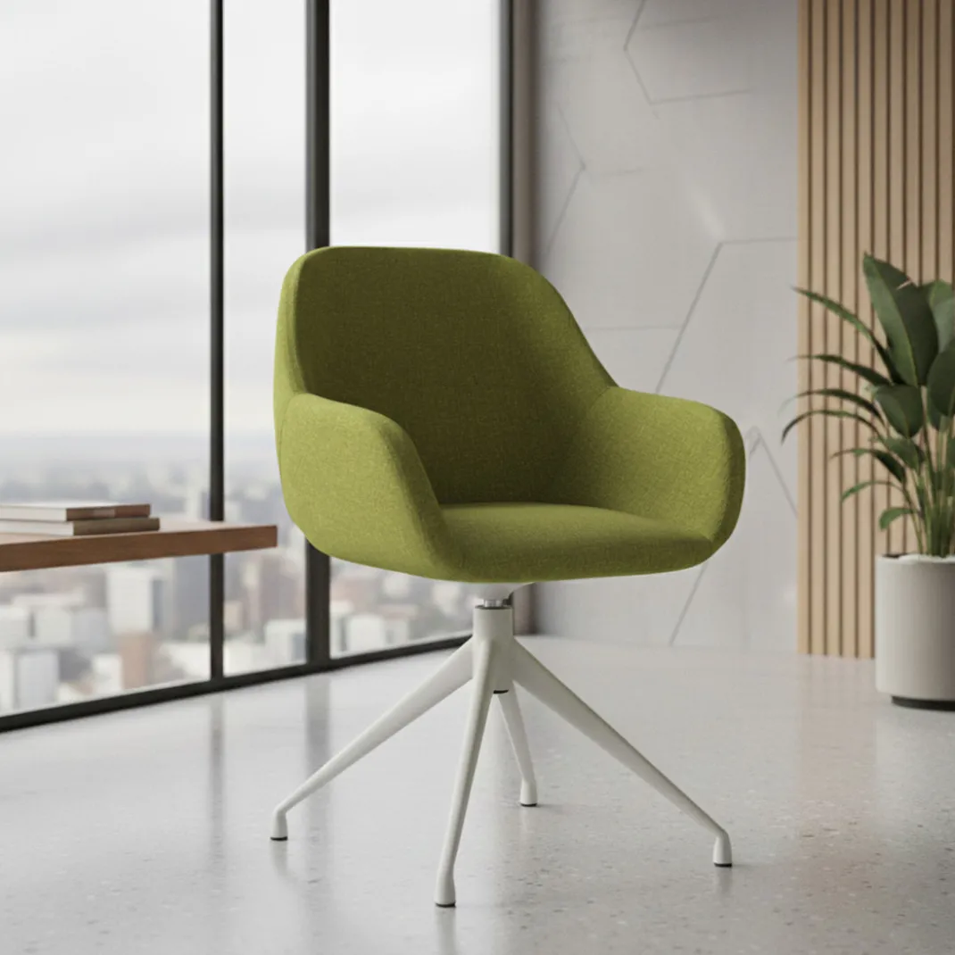 Silla de reuniones Moon Base de aluminio giratoria