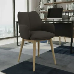 Silla de visitas Gala, estructura 4 patas, base de madera