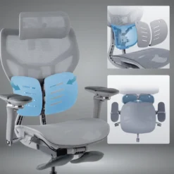 Silla ergonómica de oficina Erghos X3, doble cojín lumbar