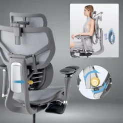 Silla ergonómica de oficina Erghos X3, doble cojín lumbar