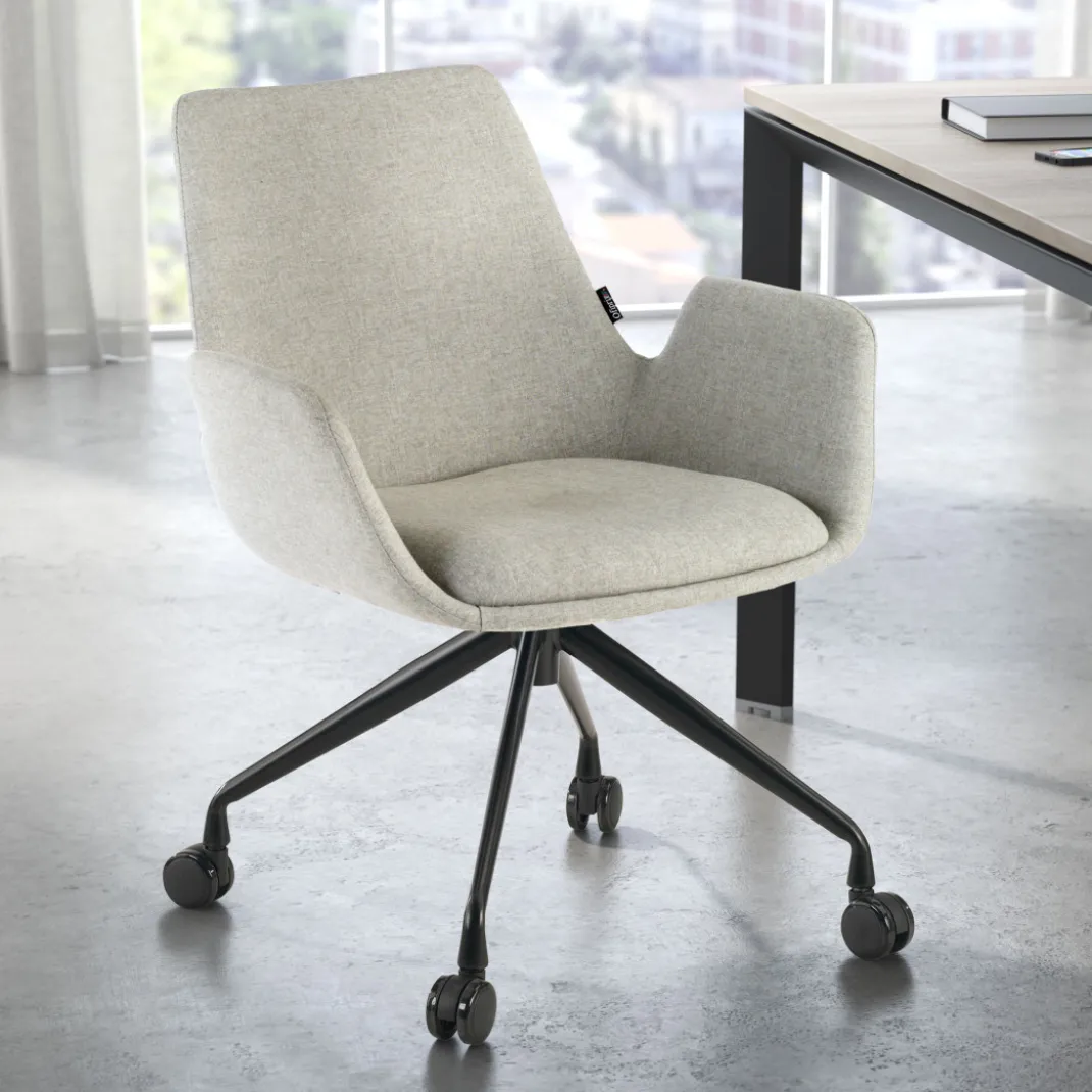 Silla Giratoria Elodie, estructura con ruedas