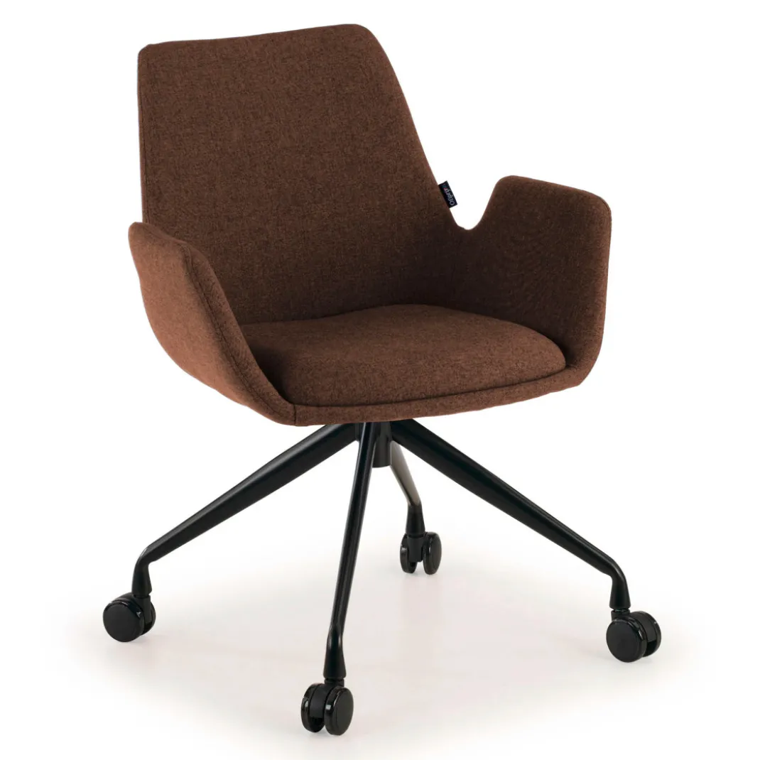 Silla Giratoria Elodie, estructura con ruedas