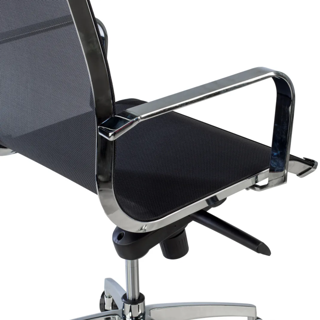 Silla oficina de diseño Croma, respaldo bajo, red transpirable
