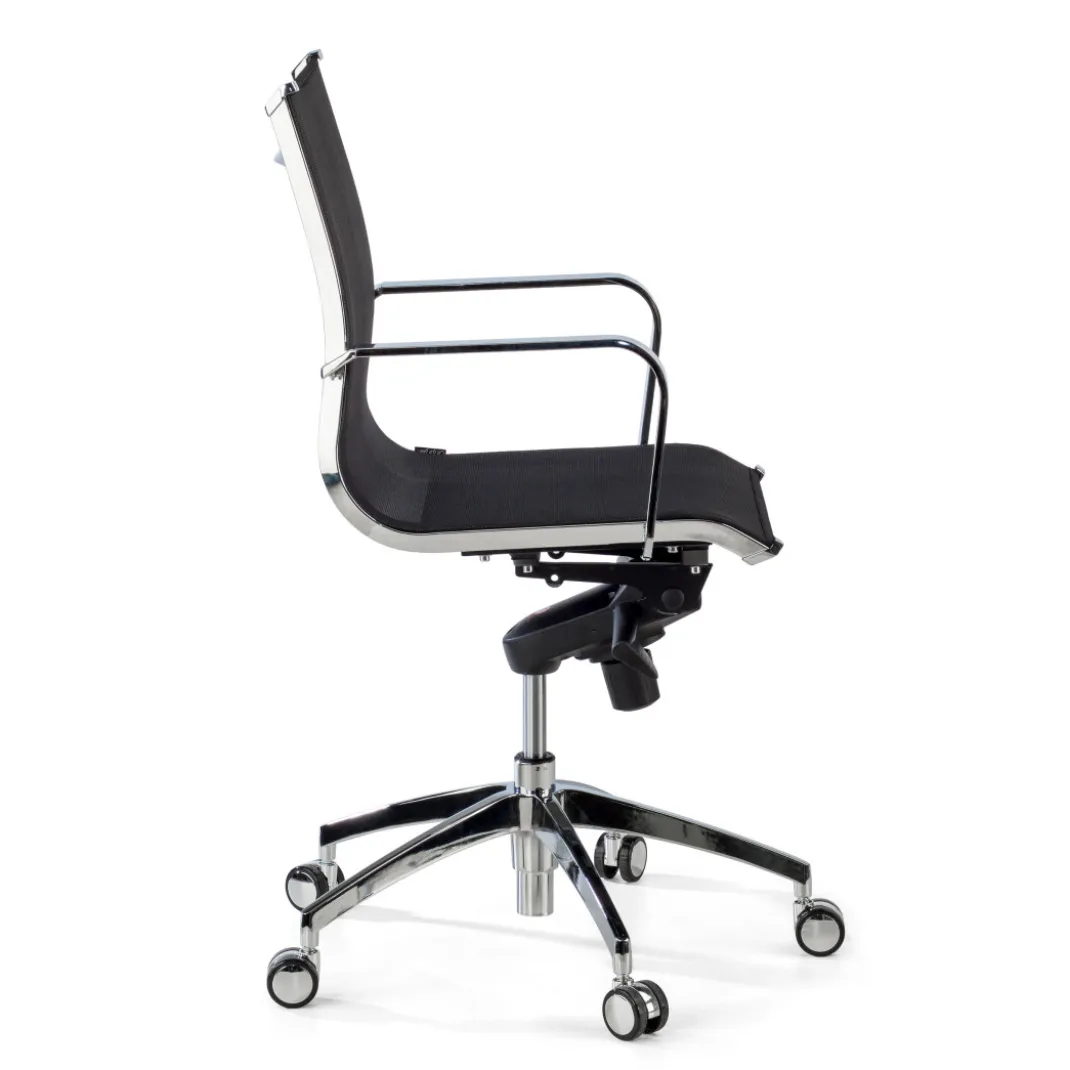 Silla oficina de diseño Croma, respaldo bajo, red transpirable