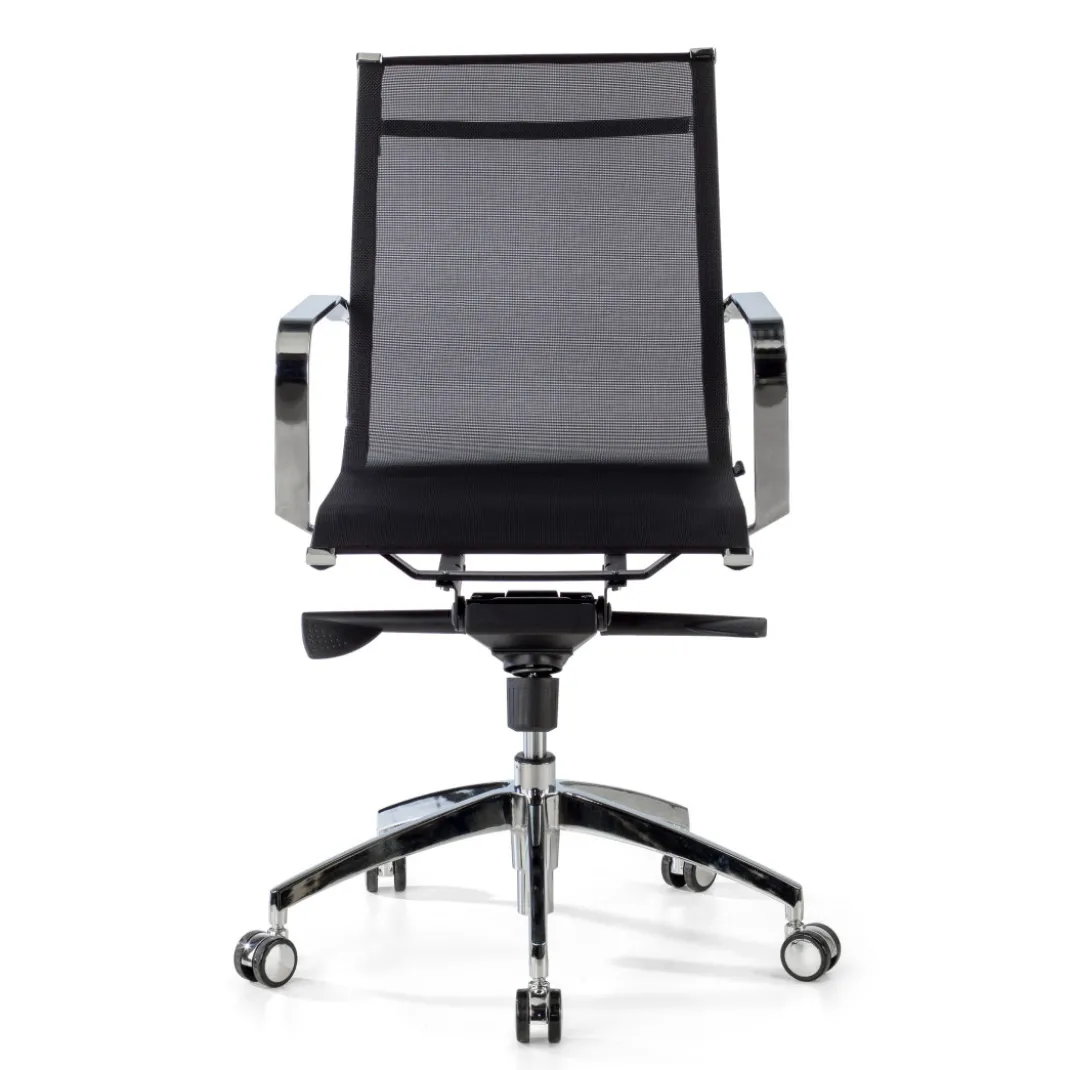 Silla oficina de diseño Croma, respaldo bajo, red transpirable