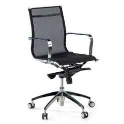 Silla oficina de diseño Croma, respaldo bajo, red transpirable