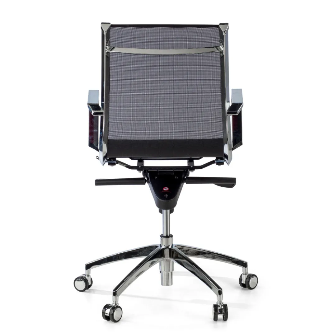 Silla oficina de diseño Croma, respaldo bajo, red transpirable