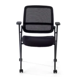 Silla plegable de formación Flexia, respaldo de red, con ruedas