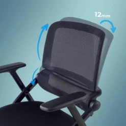 Silla plegable de formación Flexia, respaldo de red, con ruedas