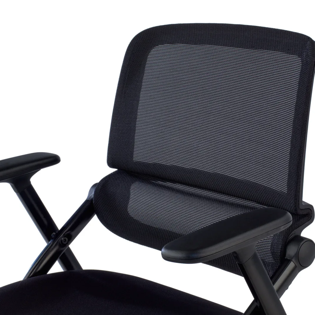 Silla plegable de formación Flexia, respaldo de red, con ruedas