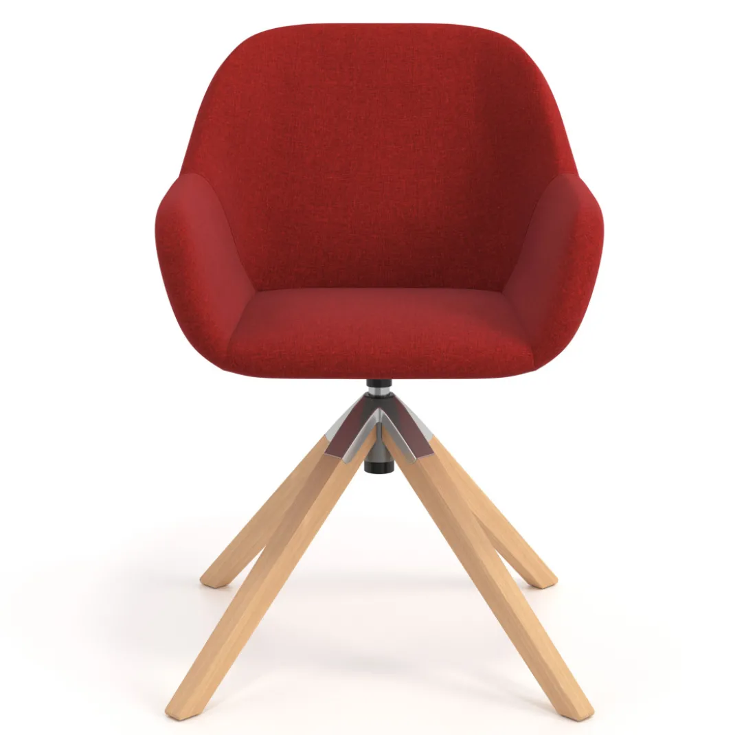 Silla reuniones moon base de madera maciza mecanismo giratorio