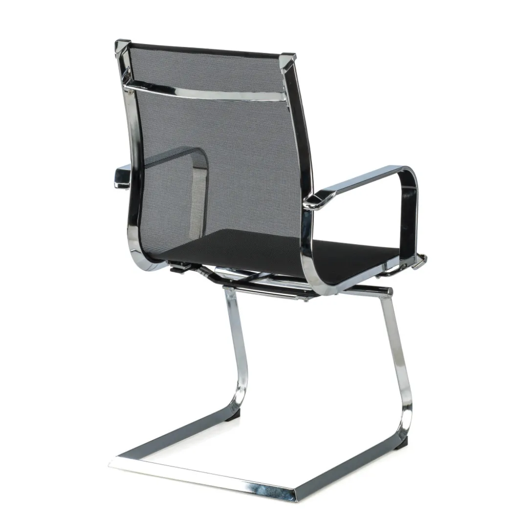 Sillón confidente de oficina Croma, red transpirable