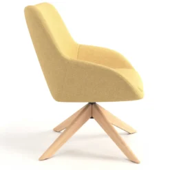 Sillón de Espera Capri, respaldo Medio, base giratoria madera