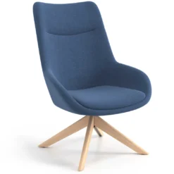 Sillón de Espera Capri, respaldo Alto, base giratoria madera