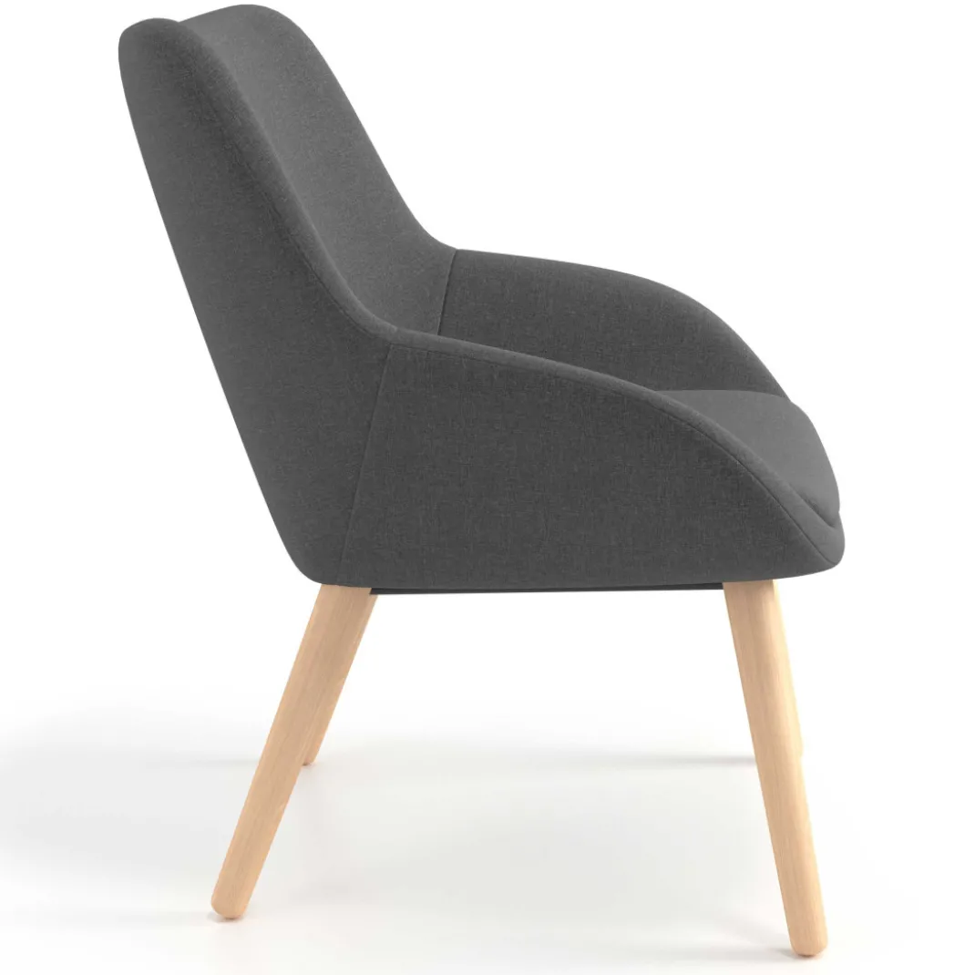 Sillón de Espera Capri, respaldo Medio, base 4 patas madera