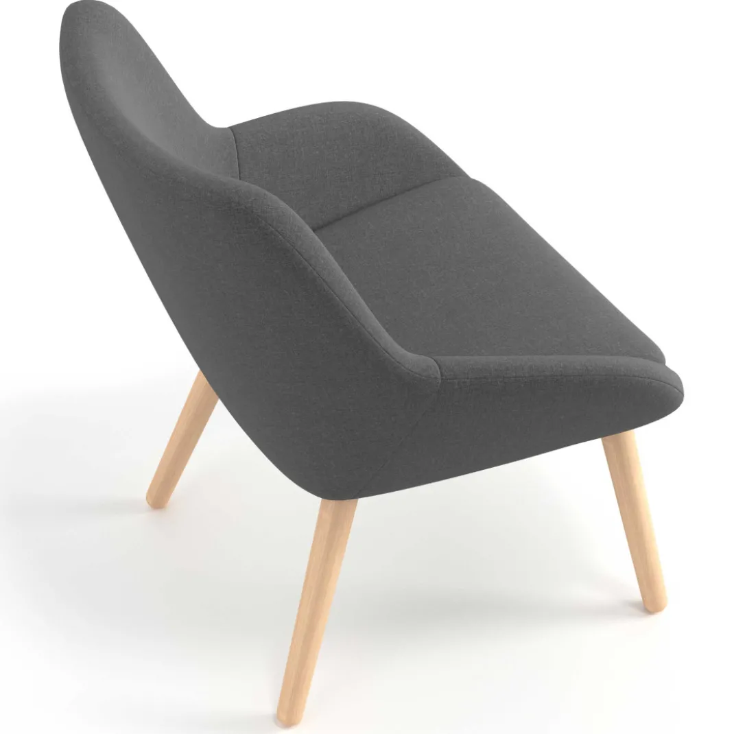 Sillón de Espera Capri, respaldo Medio, base 4 patas madera