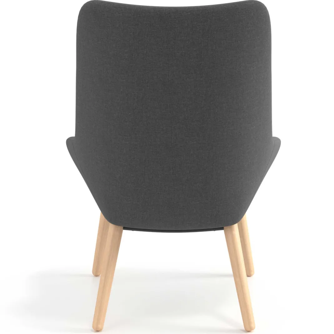 Sillón de Espera Capri, respaldo Alto, base 4 patas madera