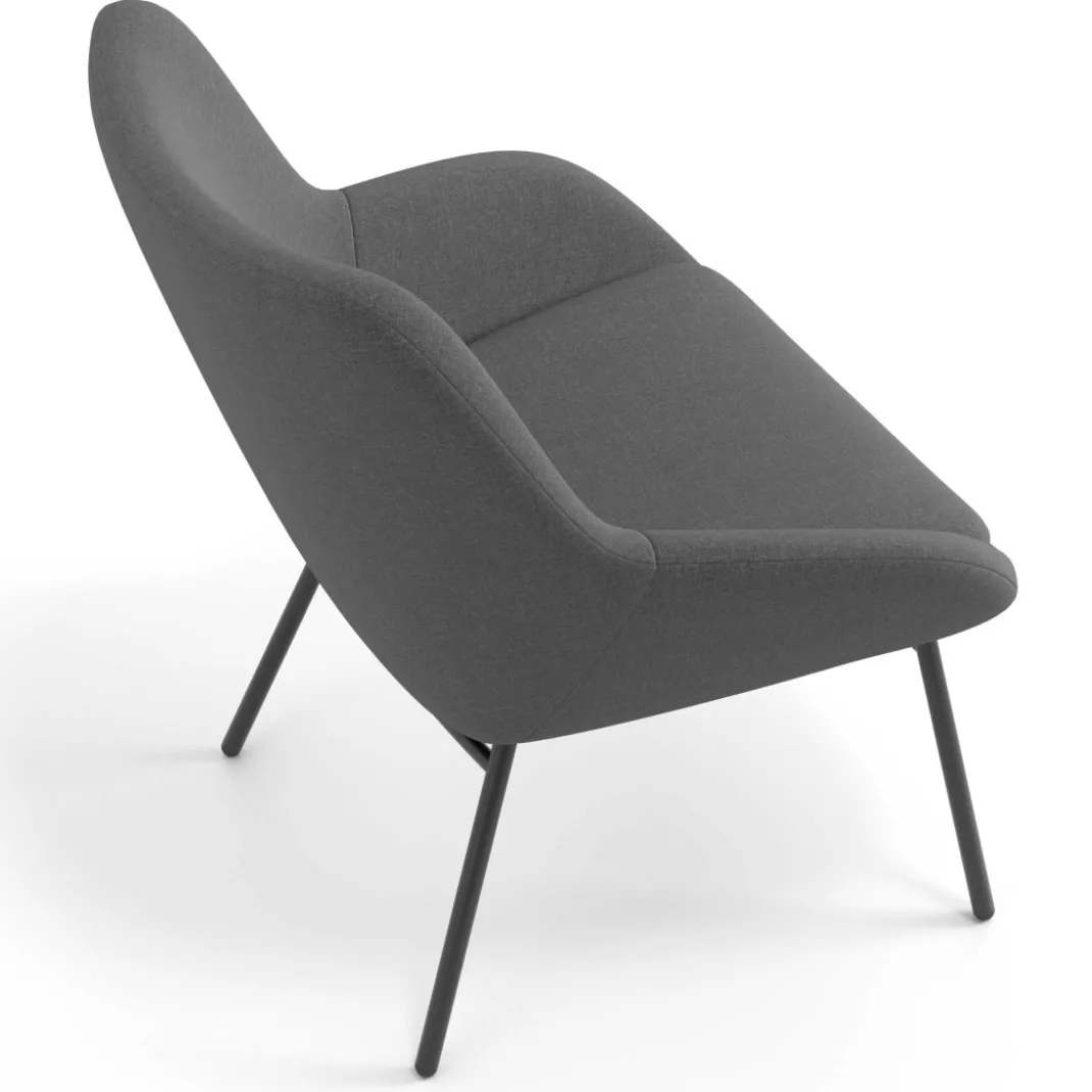 Sillón de Espera Capri, respaldo Medio, base 4 patas metal