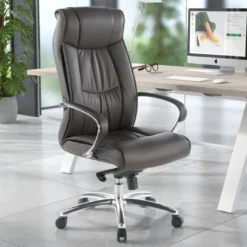 Sillón de oficina Bahia ecopiel, brazos de aluminio