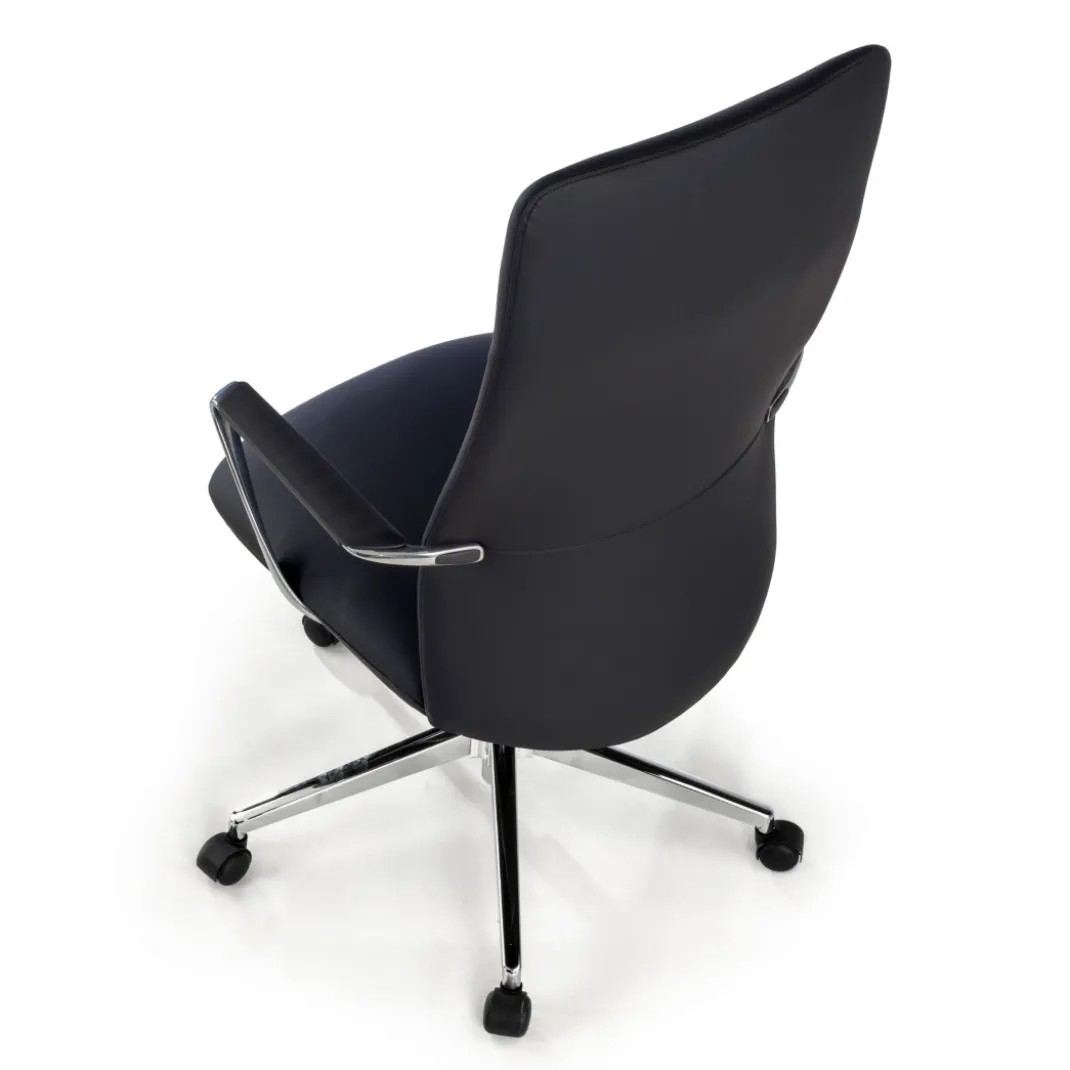 Sillón de Oficina Bristol, brazos aluminio, ecopiel