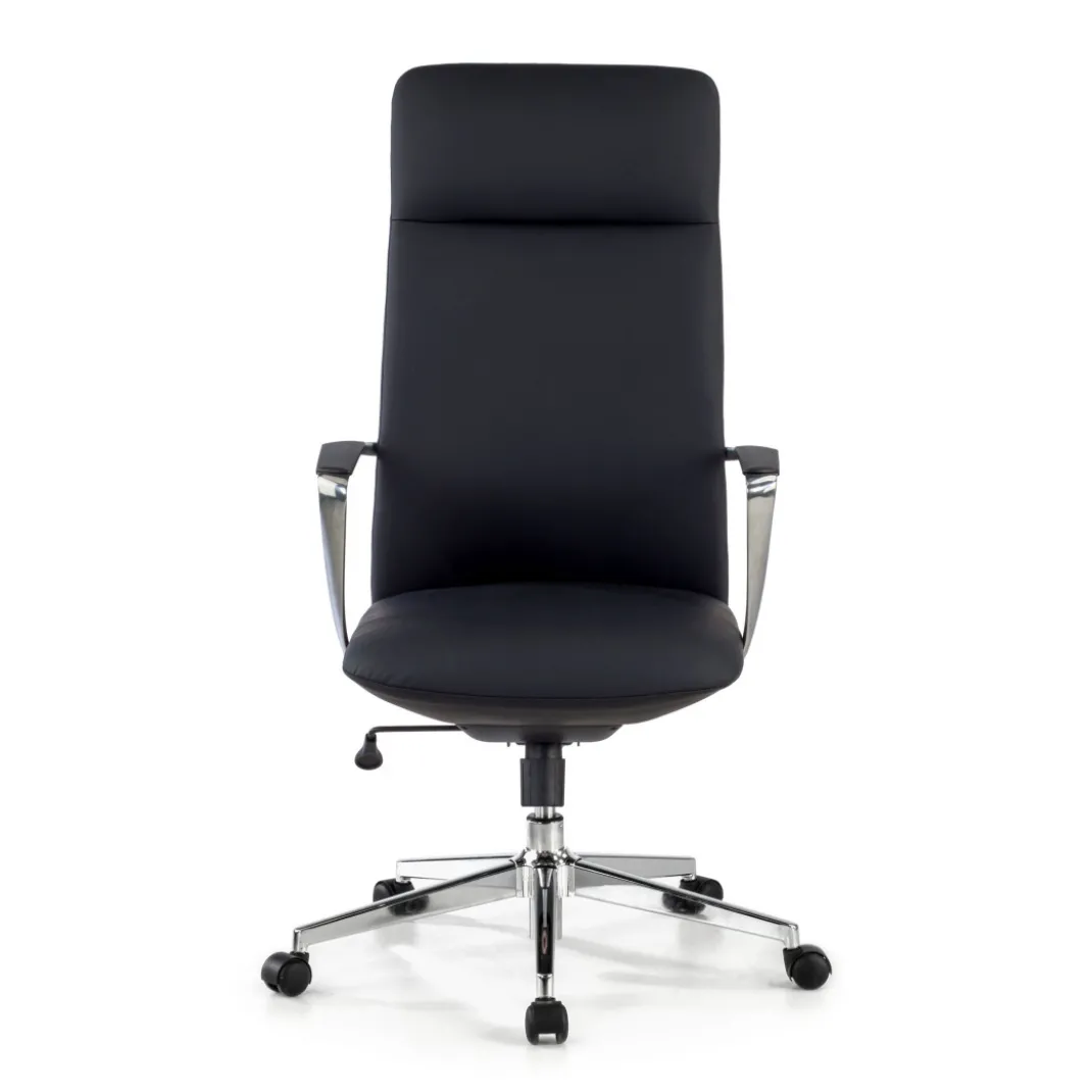 Sillón de Oficina Bristol, brazos aluminio, ecopiel