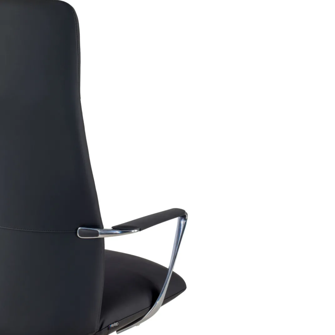 Sillón de Oficina Bristol, brazos aluminio, ecopiel