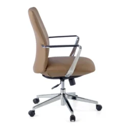 Sillón de Oficina Bristol respaldo bajo, brazos aluminio, ecopiel